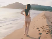 Asiatische Schönheit Nackt am Strand